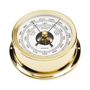 95 mm brass barometer. Gold plated