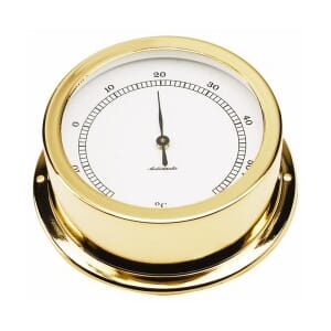 95 mm brass thermometer. Gold plated