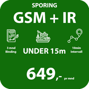 BE Sporing GSM og Iridium fartøy under 15M - pr mnd.