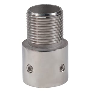 Adapts 1" dia pipe to 1"-14 male thread - stainless steel