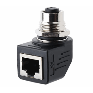 M12 Socket/RJ45 Socket 360° Shielded Adapter, Cat5